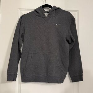 Nike Vintage Y2K Mini Swoosh Embroidered Pullover Hoodie Charcoal Grey Size XL